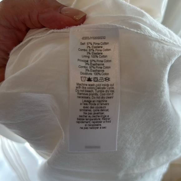 VERONICA BEARD Austyn White Tank Cotton Blend Dress (XS) - Picture 9 of 9